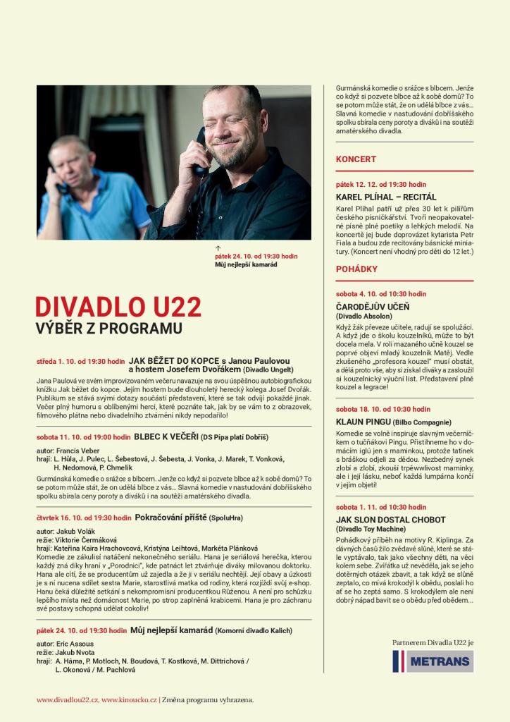 Program divadla říjen-listopad