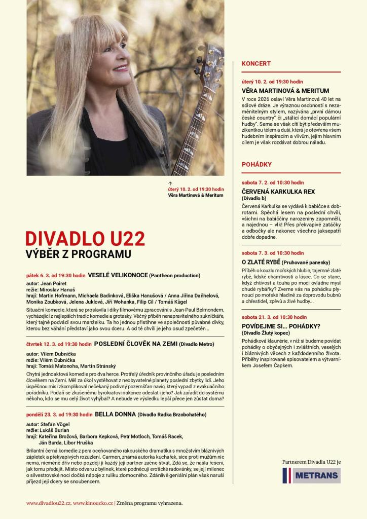 program divadla  únor - březen