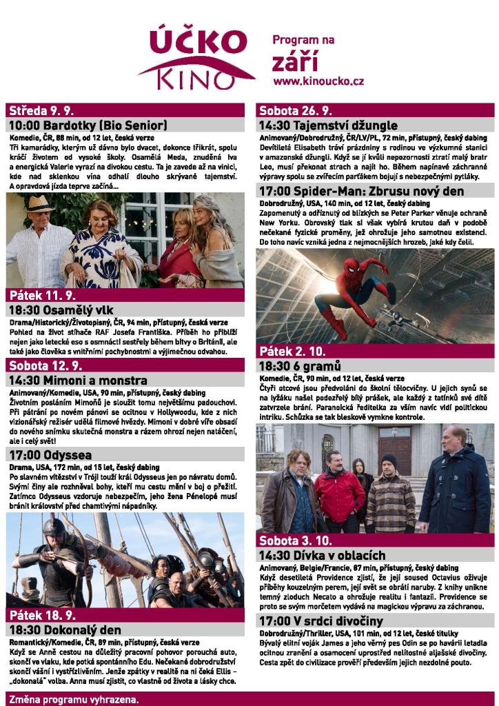 Program kina září - říjen
