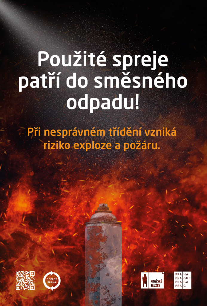 Použité spreje patří do směsného odpadu