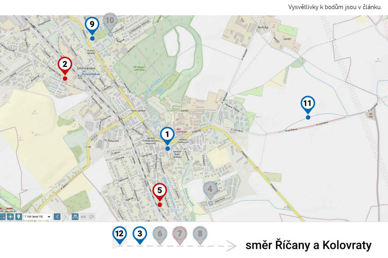 mapa uzavírek
