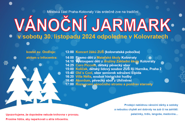 Pozvánka na vánoční jarmark v Kolovratech