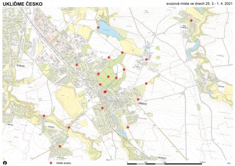 Mapa svozových míst