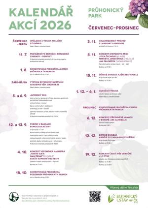 IKalendář akcí průhonického parku červenec-prosinec